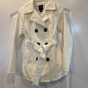 Me Jane Ivory Double-Breasted Trench Coat